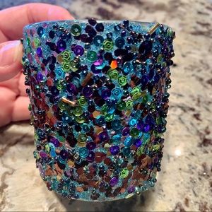 Sequined candle holder